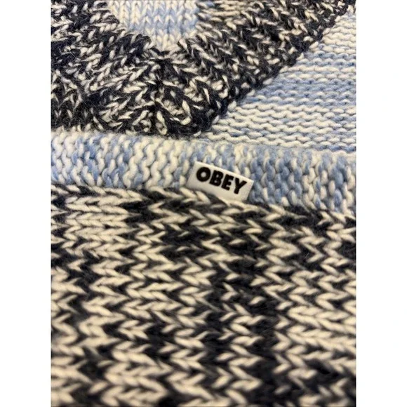 Obey Womens Mira Sweater Vest MPatchwork Knit V Neck Streetwear Layering Indie - Picture 9 of 13